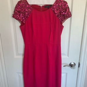 BCBG MaxAzria Pink Cocktail Dress sequin sleeves size 6